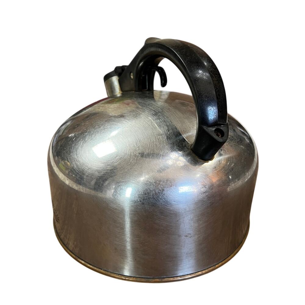 Vintage Paul Revere Ware Whistling 8" Tea Kettle Copper Bottom DENTED - Picture 10 of 11
